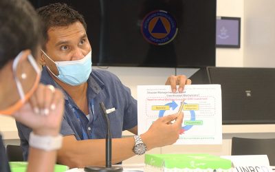 Komandante Operasaun Nasional APC, Superintedente Assistenti Polisia Nuno R. Gomes partisipa workshop kona ba Hasa´e Kapasidade Alerta Sedu iha Timor-Leste ne´ebe organiza hosi Ajensia Nasoens Unidas ba Migrasaun (IOM) servisu hamutuk ho Pacific Disaster Center (PDC), Open Mapping Hub Asia Pasifiku no USAID. Workshop ne´e realiza iha Suai Room, Timor Plaza, Dili.